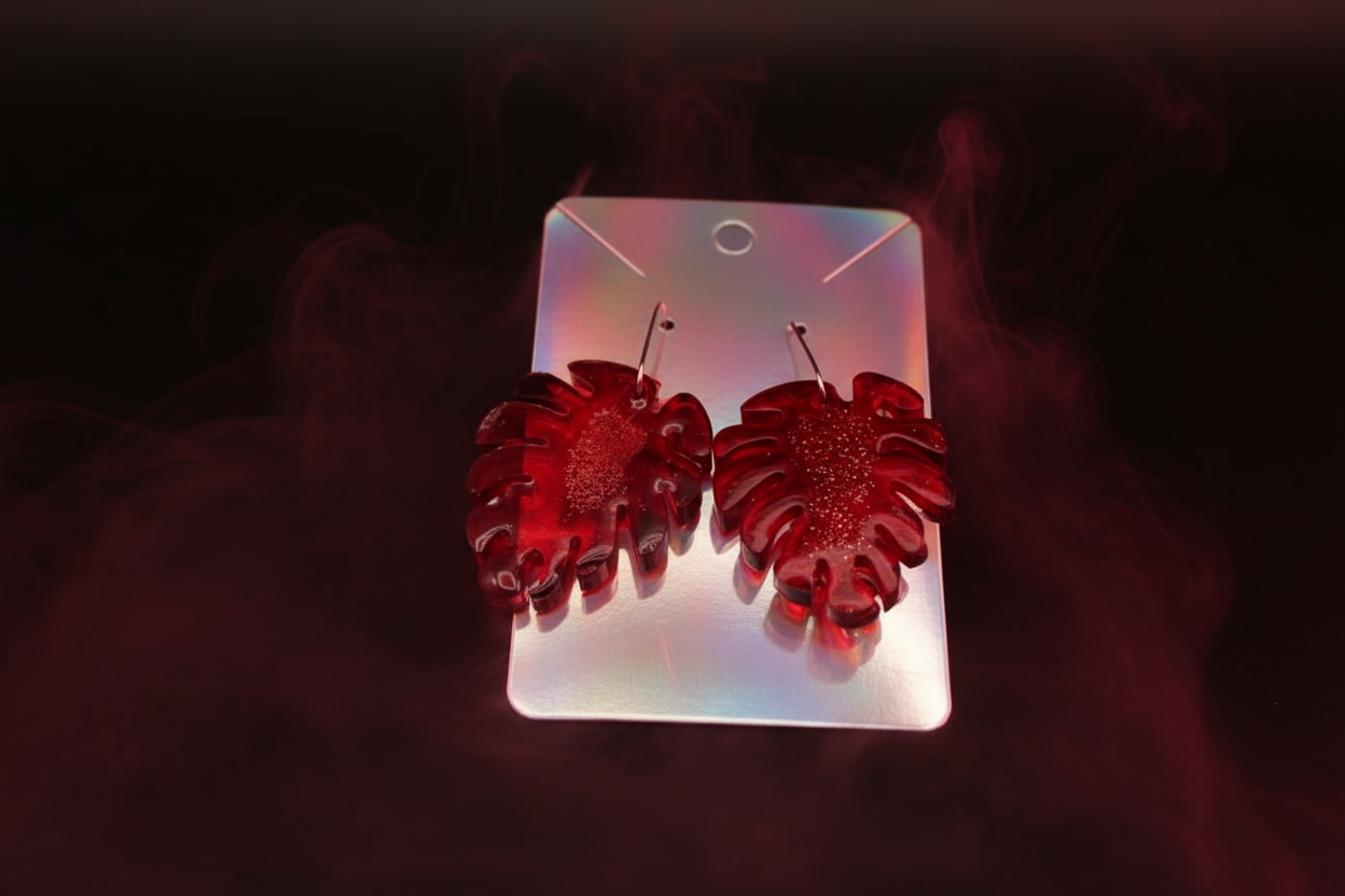 Red Leaf Earrings