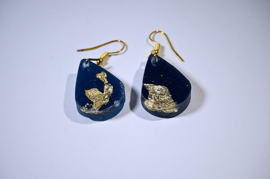 Goldener Wassertropfen-Ohrring