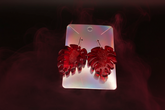 Red Leaf Earrings
